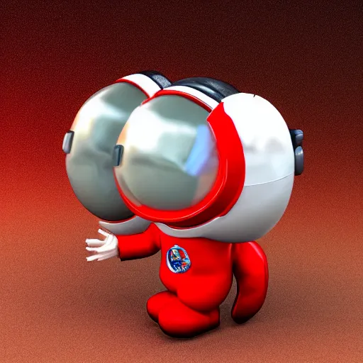 Prompt: chibi red astronaut 3 d model