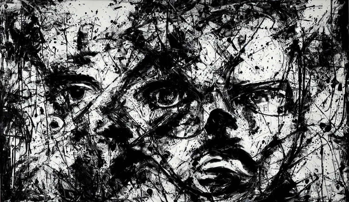 Image similar to abstract expressionism black and white artwork black lines 3 d sculpture painting highly detailed high quality by jackson pollock by russ mills 8 k