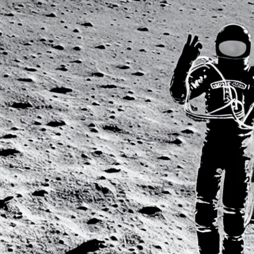 Image similar to an astronaut wearing a diving suit holding a stratocaster electric guitar on the moon