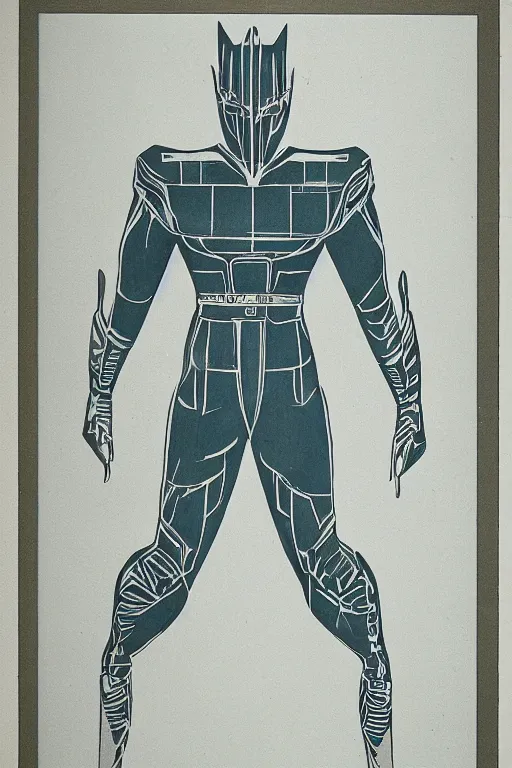 Prompt: blueprint of ultraman