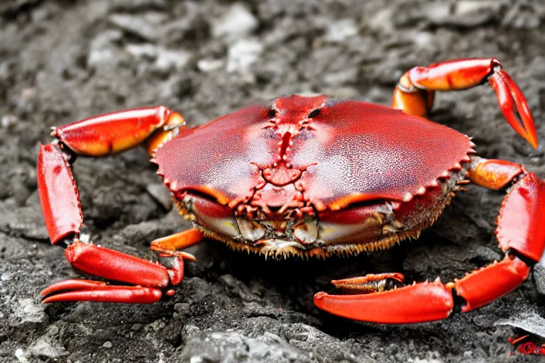 Image similar to crab - cosplay, in 2 0 1 2, bathed in the the glow of a fire, royalcore, crabcore, low - light photograph, photography by tyler mitchell