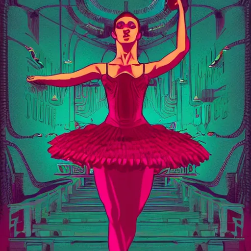 Image similar to a poster of a ballerina an album cover by kilian eng, behance contest winner, afrofuturism, circuitry, artwork, adafruit