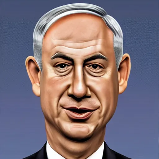 Prompt: Benjamin Netanyahu as a FIFA player, caricature, detailed