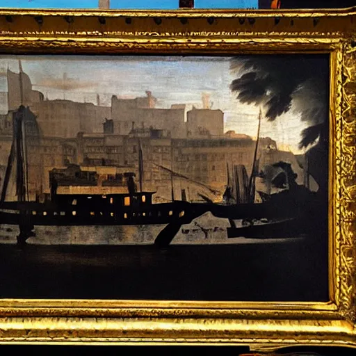 Prompt: manhattan underwater, painted by caravaggio - n 4