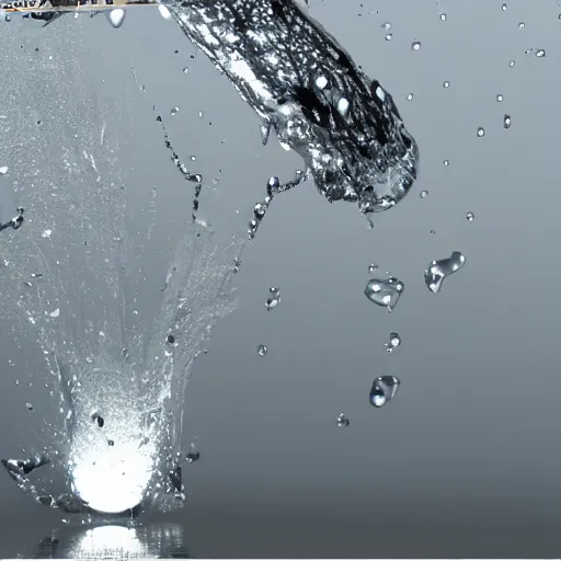 Image similar to cgi liquid drop falling fast metal liquid