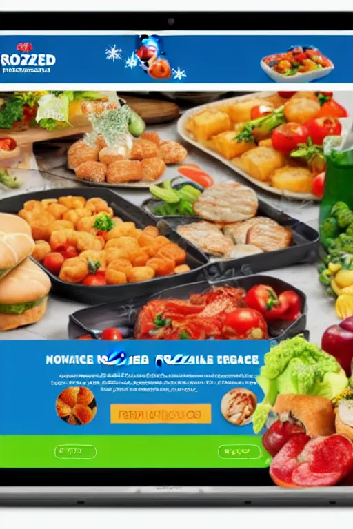 Image similar to realistic frozen food shop eccomerce homepage