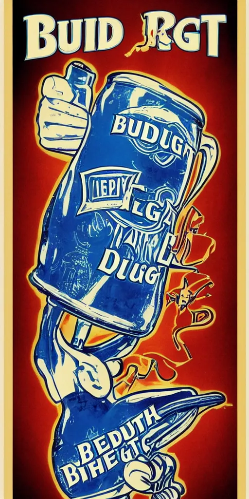 Prompt: retro bud light poster