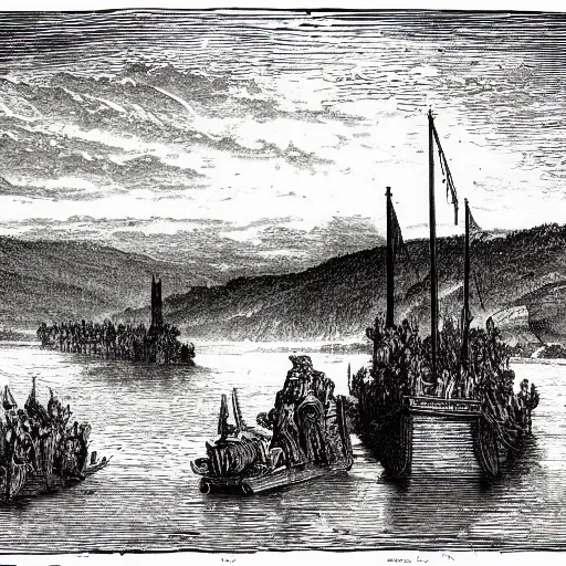 Image similar to Drawing of the Rhein 1523, illustration by Gustave Doré