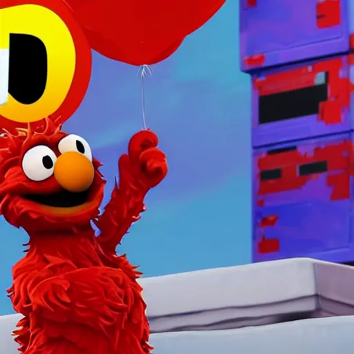 Image similar to elmo in fortnite