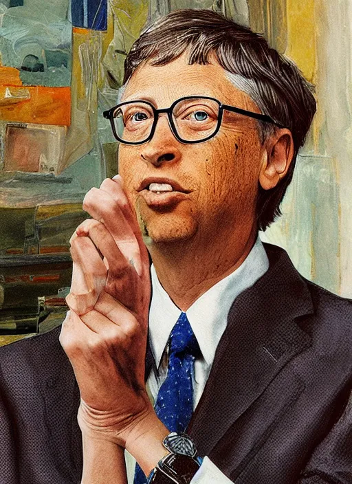 Image similar to expose yourself to art, bill gates