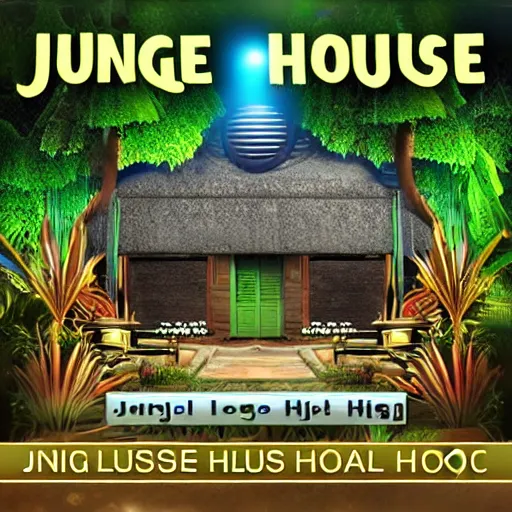 Prompt: jungle house music studio rain high quality
