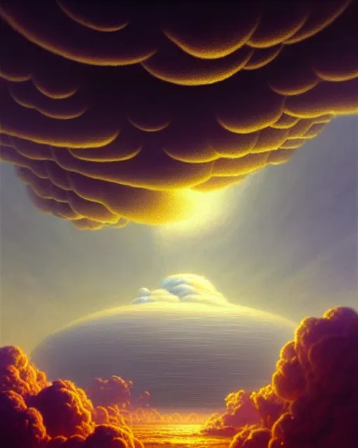 Image similar to a hyper - detailed 3 d render of venusian cloud farming, surrealism!!!!! surreal concept art, lifelike, photorealistic, digital painting, aesthetic, smooth, sharp focus, artstation hd, by greg rutkowski, bruce pennington, valentina remenar and asher duran,