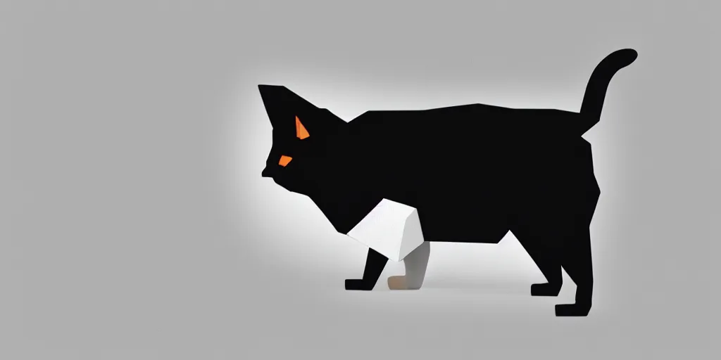 Prompt: Low polygon render of a cat on a white background, isometric 3d, ultra HD