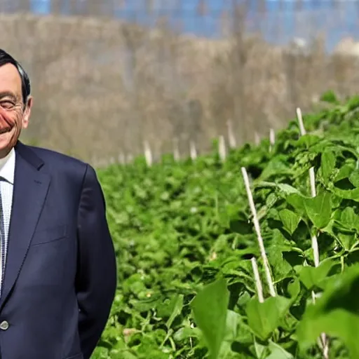 Image similar to Mario Draghi becomes a mais farmer