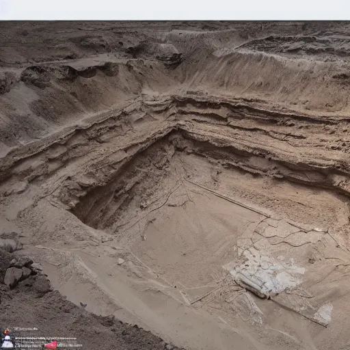 Prompt: the photo of excavations in deep of the Earth, 1000 km deep, detailed, 8K