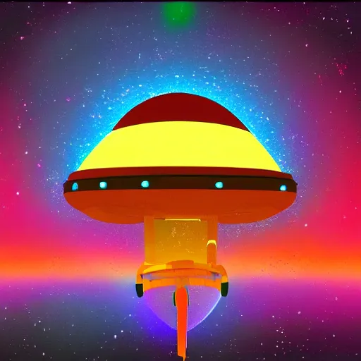 Image similar to rainbow cosmic sci fi ufo