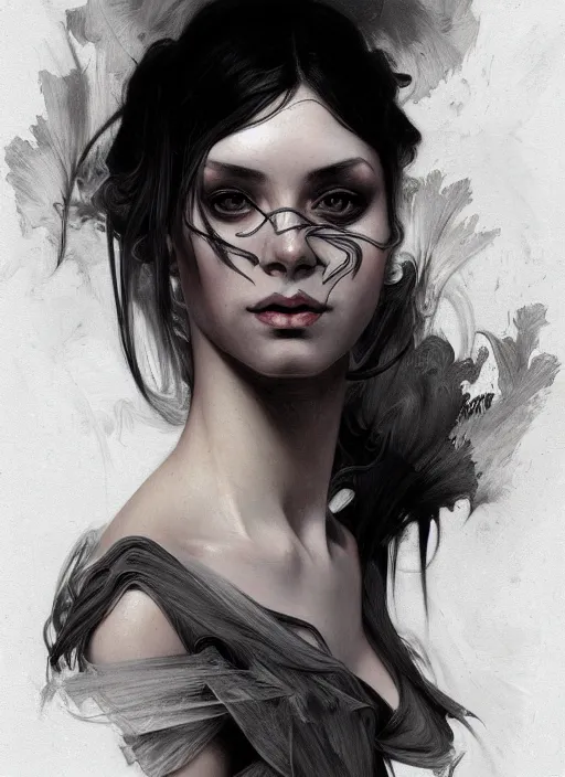 Prompt: charcoal painting of a girl, distorted, abstract, creepy, intricate, elegant, highly detailed, ray tracing, digital painting, artstation, concept art, smooth, sharp focus, illustration, art by artgerm and greg rutkowski and alphonse mucha, 8 k