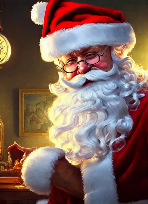 Prompt: Highly detailed portrait of santa claus on cocaine, in GTA V, Stephen Bliss, unreal engine, fantasy art by Greg Rutkowski, Loish, Rhads, ferdinand knab, Makoto Shinkai and Lois van baarle, ilya kuvshinov, rossdraws, Tom Bagshaw, alphonse mucha, global illumination, radiant light, detailed and intricate environment