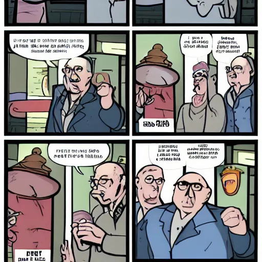 Prompt: angry uncle junior soprano preaching about the end of the world cartoon strip