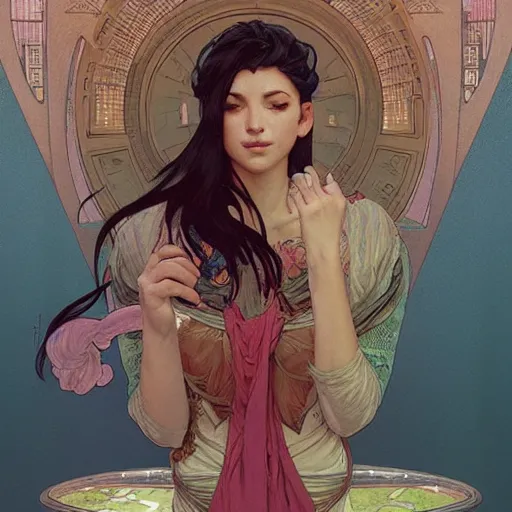 Image similar to the burp heard around the world, fiberpunk, vaporwake, art by andreas rocha and artgerm and greg rutkowski and alphonse mucha