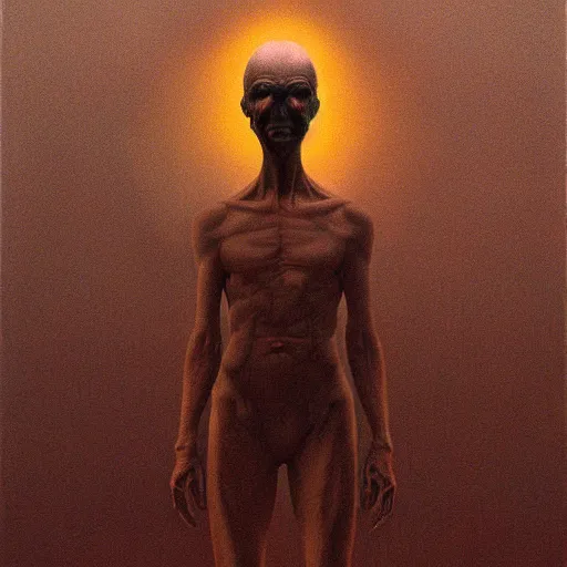 Image similar to A Character by Zdzisław Beksiński and Beeple