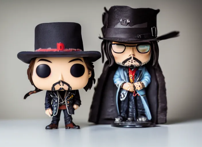 Image similar to product still of Johnny Depp funko pop, 85mm f1.8