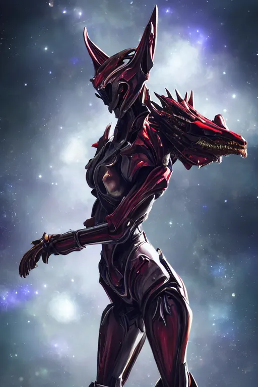 Prompt: galactic hyperdetailed elegant beautiful stunning giantess anthropomorphic mecha sexy female dragon goddess, sharp spines, sharp metal ears, sharp red eyes, smooth fred skin, black armor, bigger than galaxy, epic proportions, epic scale, epic size, warframe destiny fanart, furry, dragon art, goddess art, giantess art, furaffinity, octane render