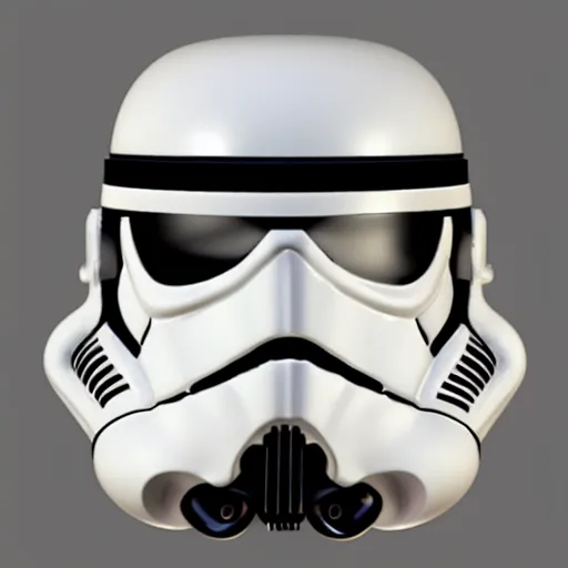 Image similar to 3 d render of star wars stormtrooper helmet made of bone