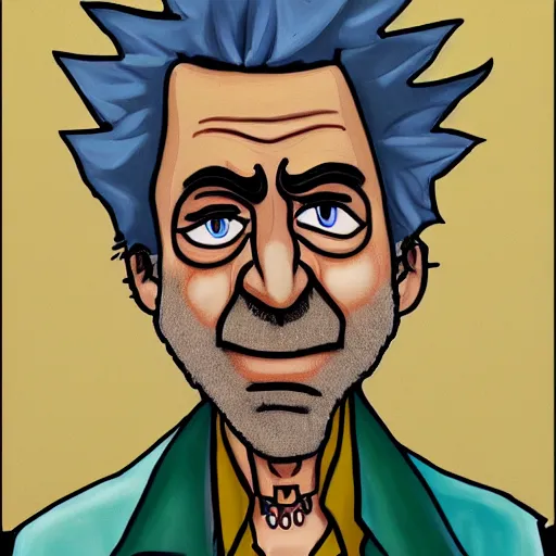 Image similar to rick sanchez, portrait, by mir sayyid ali