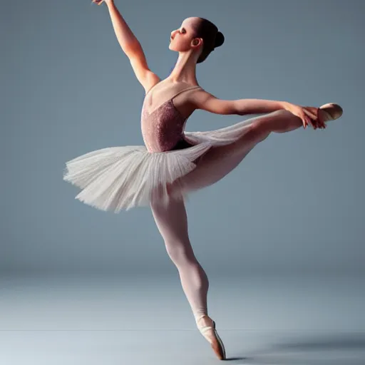 Image similar to a beautiful ballerina dancing , ultra realistic, hyperrealistic, trending on artstation, hd, 8k