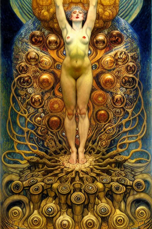 Image similar to Divine Chaos Engine by Karol Bak, Jean Delville, William Blake, Gustav Klimt, and Vincent Van Gogh, symbolist, visionary