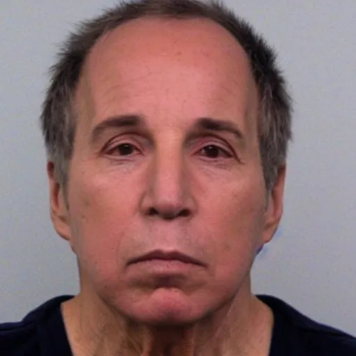 Prompt: paul simon mugshot