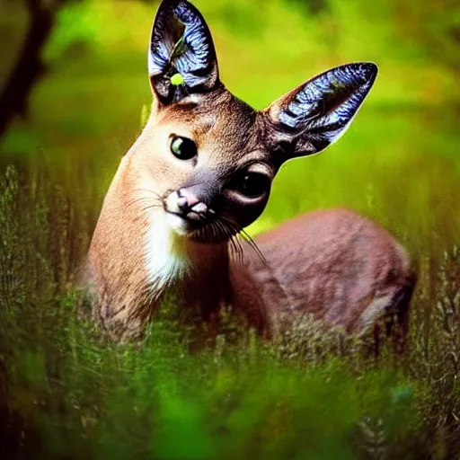 Image similar to a deer - cat - hybrid, animal photography