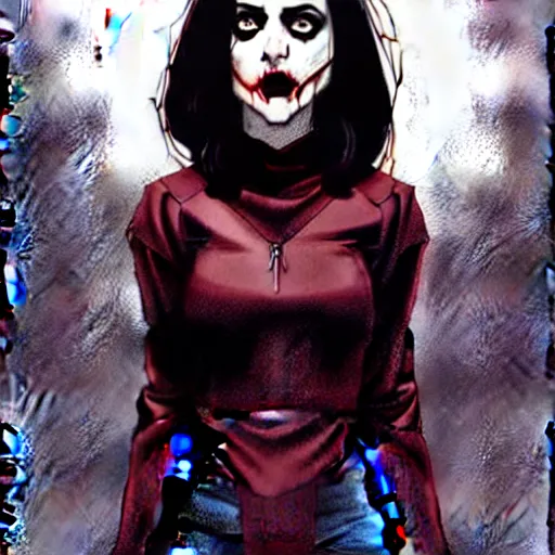 Prompt: rafael albuquerque comic art, peter mohrbacher, phil noto, steve niles, artgerm, pretty willa holland vampire sharp vampire teeth open mouth, symmetrical eyes, black leather jacket, jeans, long black hair