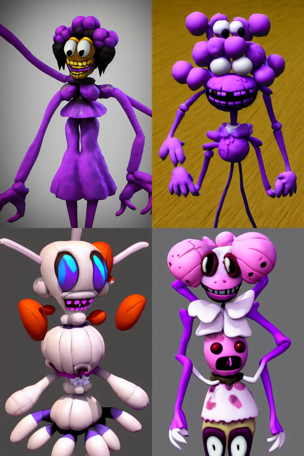Prompt: 3d muffet from undertale in the style of wo!262, 3d render blender cycles