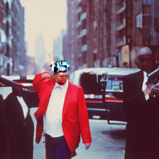 Image similar to photo of donald trump in the ghetto with gun cinestill, 8 0 0 t, 3 5 mm, full - hd