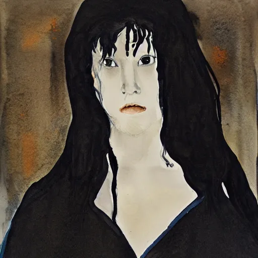 Image similar to Harry Weisburd Artwork Black Wet Hair, 2007 Watercolor, Hachishakusama (Eight-Feet-Tall) #One shot - Goddess