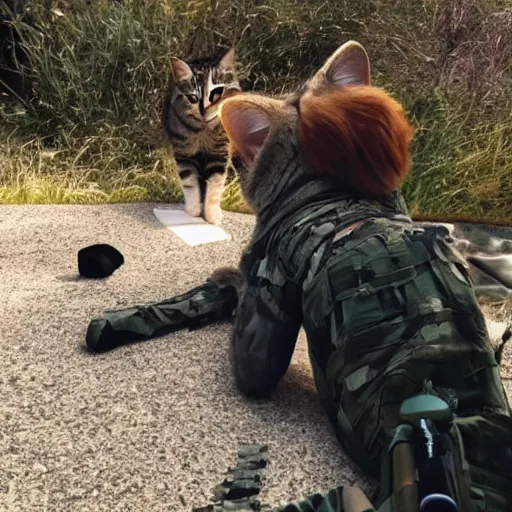 Image similar to photo of a cat sniper with sniper rilfe