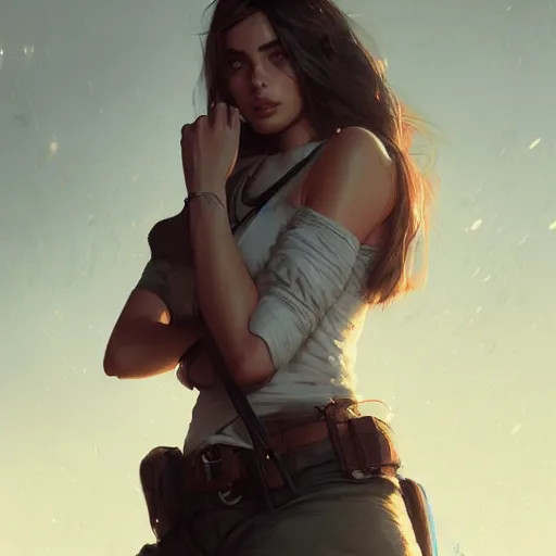 Image similar to portrait of a ana de armas ,digital art, photorealistic ,art by greg rutkowski, hyperdetailed,western comic style, comic, comic style, sharp lineart, professional lighting, deviantart, artstation, trevor henderson, rossdraws, cinematic, dramatic