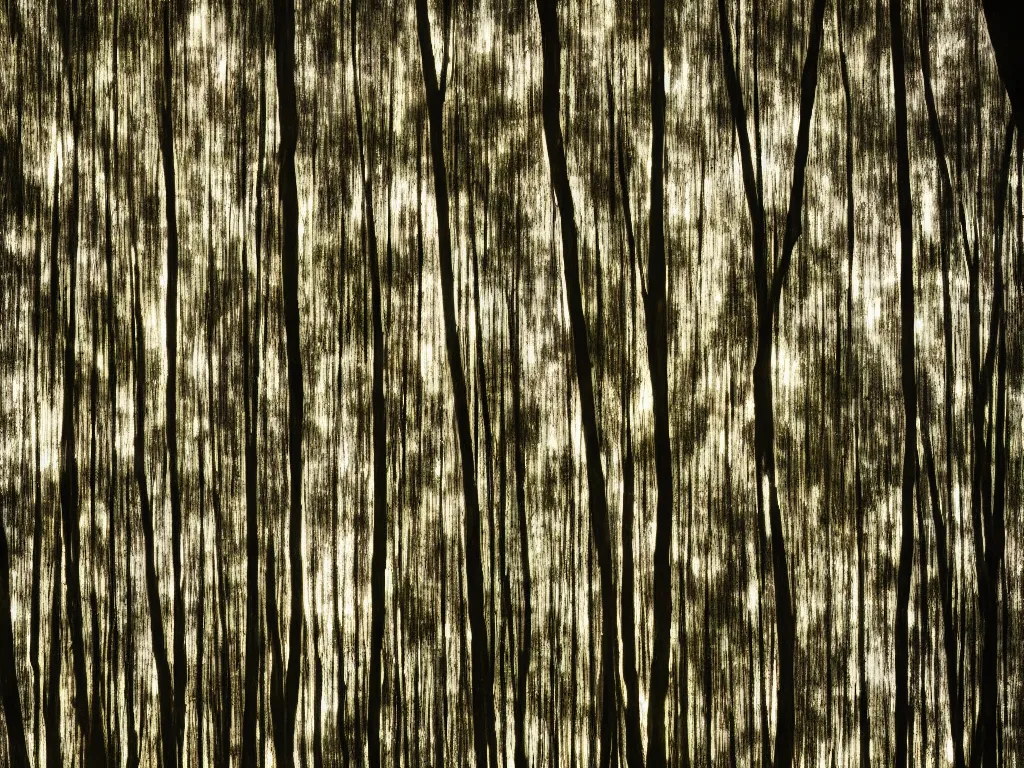 Image similar to double exposure photograph of tens of eucalyptus trees, soft light, autumn, in the style of edward steichen and klee,