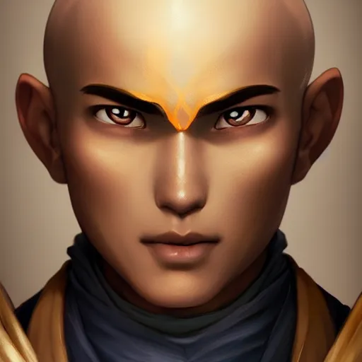 Prompt: a portrait of Aang , made by Stanley Artgerm Lau, WLOP, Rossdraws, ArtStation, CGSociety, concept art, cgsociety, octane render, trending on artstation, artstationHD, artstationHQ, unreal engine, 4k, 8k,