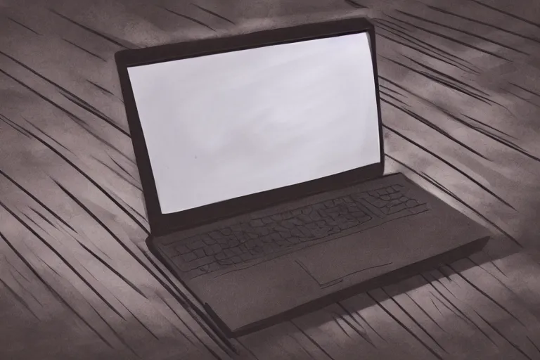 Image similar to concept art for a left handed laptop, digital art