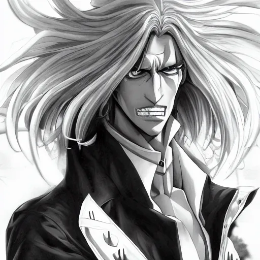 Image similar to portrait of alucard, anime fantasy illustration by tomoyuki yamasaki, kyoto studio, madhouse, ufotable, trending on artstation