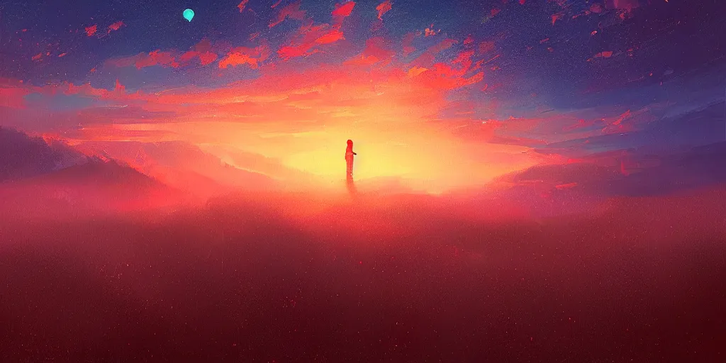 Prompt: lost in the sky by alena aenami