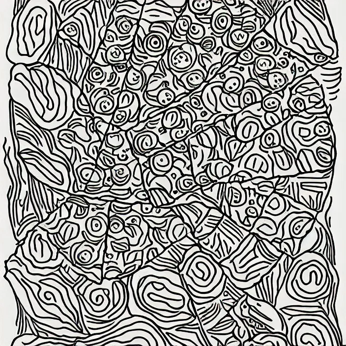 Prompt: pizza:: zentangle! art, ink illustration :: explosion of colors