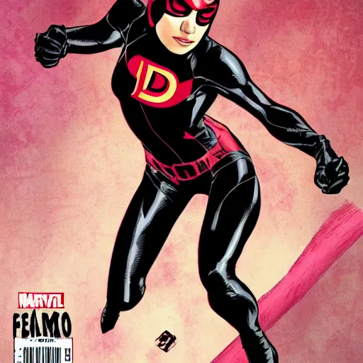 Image similar to female daredevil, comic book cover