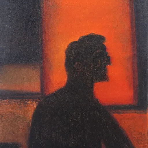 Image similar to dream A portrait of a man, by Karl Wiener, nighttime foreground ((((abstract))))