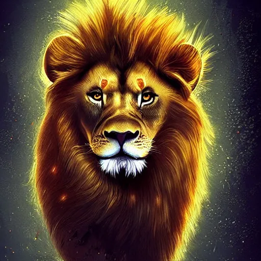 Image similar to lion, pedro correa, alena aenami