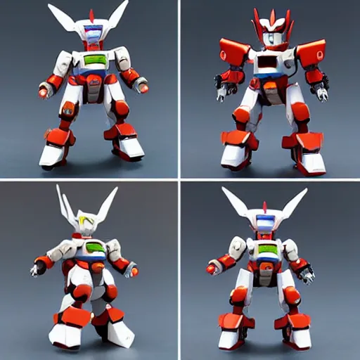 Image similar to a gashapon chibi super - deformed gundam mecha robot, design by hajime katoki, bandai, banpresto