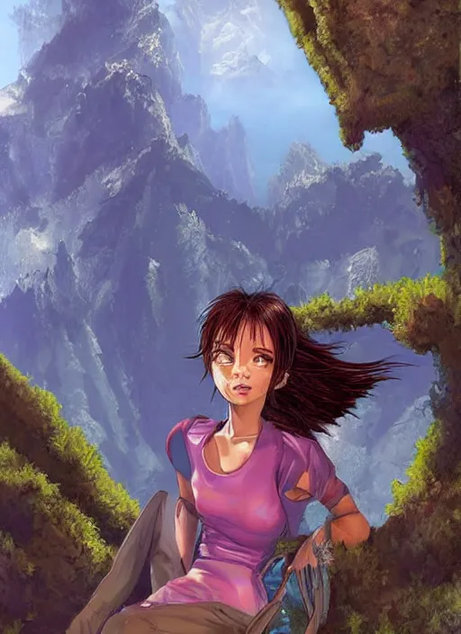 Image similar to a portrait of a character in a scenic environment by battle angel alita